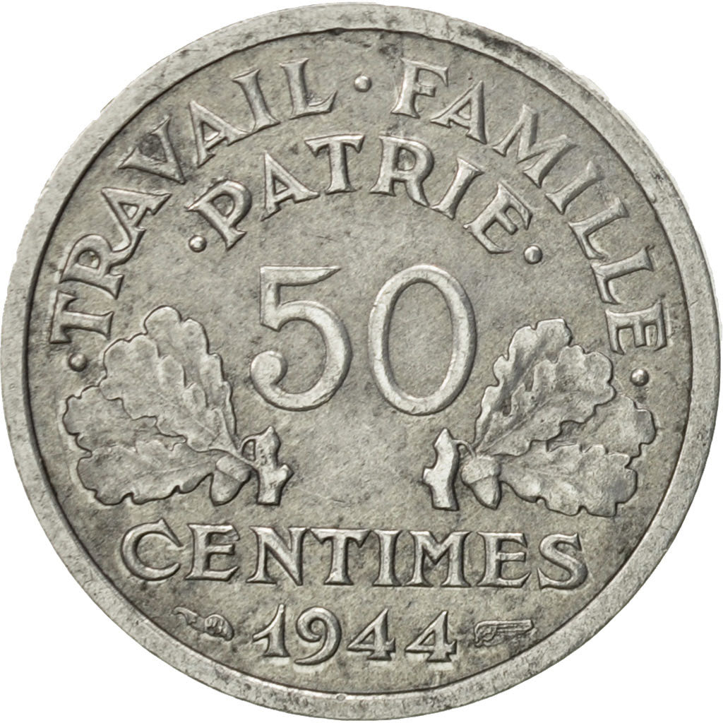 Coin, France, Bazor, 50 Centimes, 1944, Beaumont - Le Roger, AU(55-58)