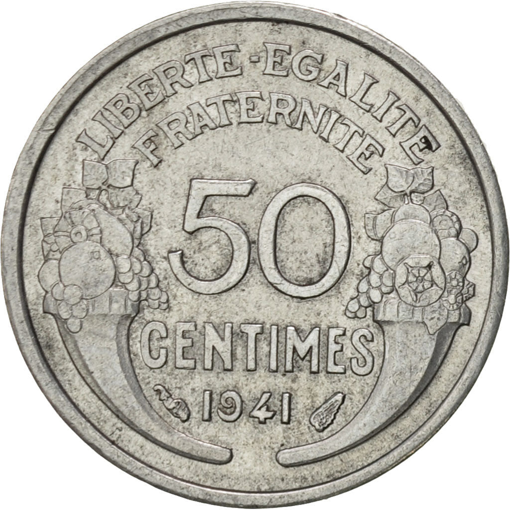 Coin, France, Morlon, 50 Centimes, 1941, Paris, EF(40-45), Aluminum, KM:894.1a