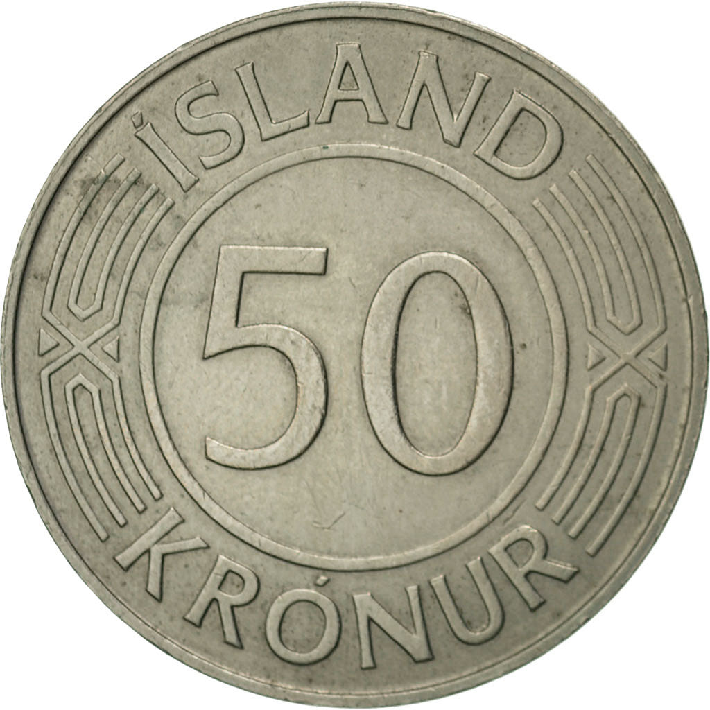 Coin, Iceland, 50 Kronur, 1970, AU(50-53), Copper-nickel, KM:19