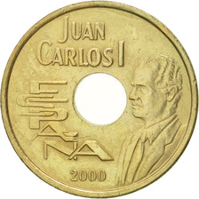 Spain, Juan Carlos I, 25 Pesetas, 2000, Madrid, AU(55-58), Aluminum-Bronze