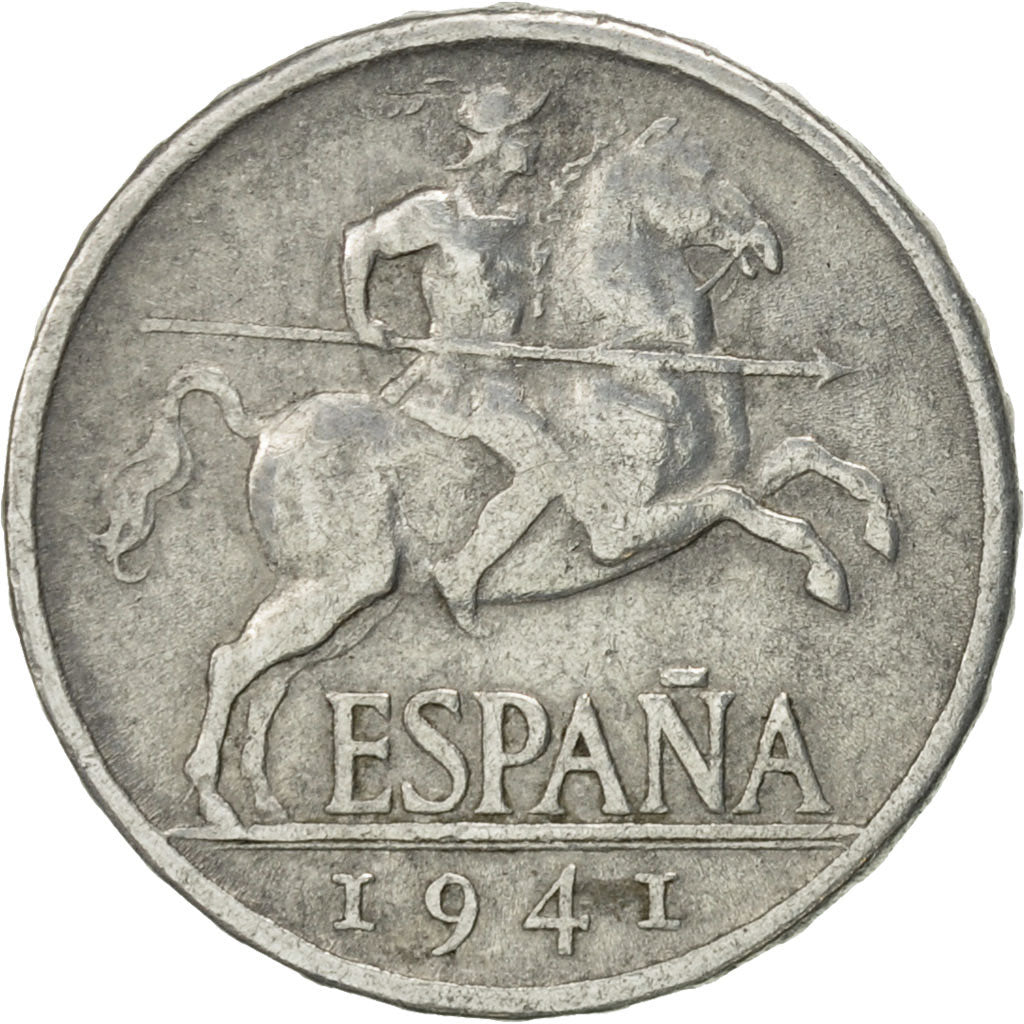 Moneda, España, 5 Centimos, 1941, MBC, Aluminio, KM:765