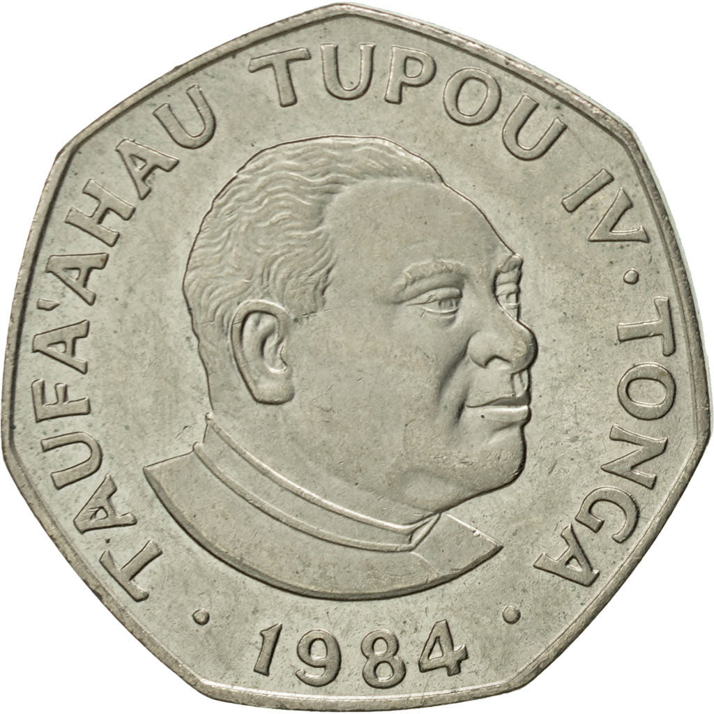 Tonga, King Taufa'ahau Tupou IV, Pa'anga, 1984, AU(55-58), Copper-nickel, KM:81