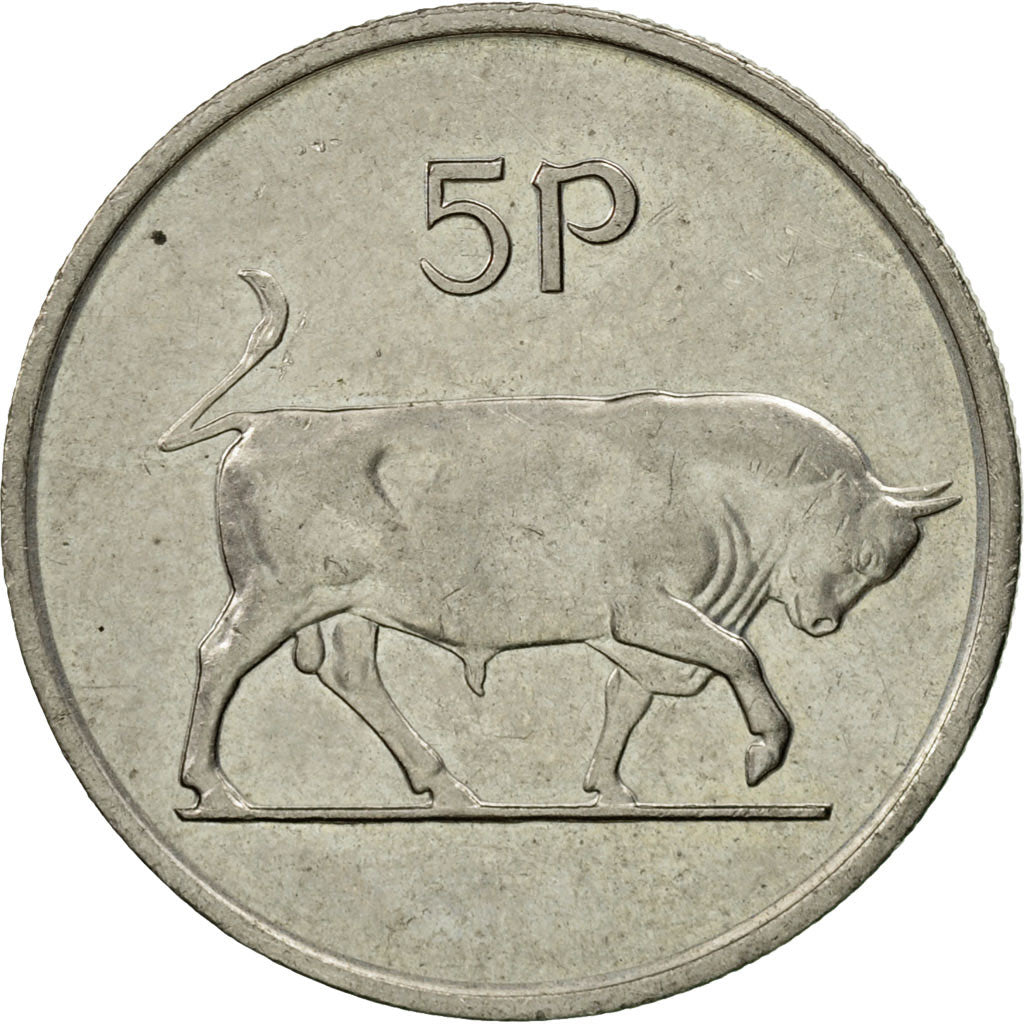 IRELAND REPUBLIC, 5 Pence, 1990, EF(40-45), Copper-nickel, KM:22