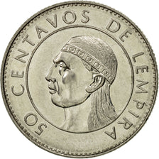 Moneta, Honduras, 50 Centavos, 1991, SPL-, Acciaio placcato nichel, KM:84a.1