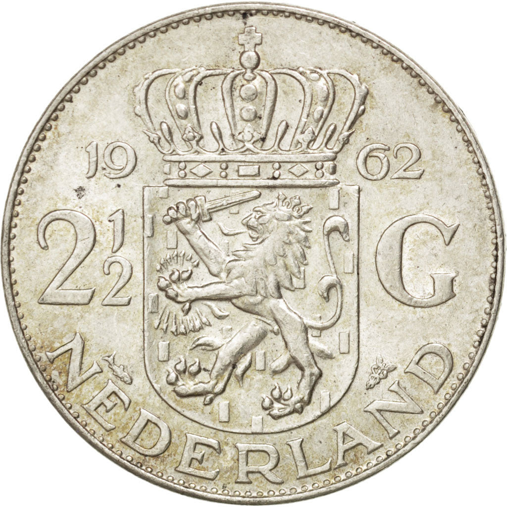 Monnaie, Pays-Bas, Juliana, 2-1/2 Gulden, 1962, SUP, Argent, KM:185