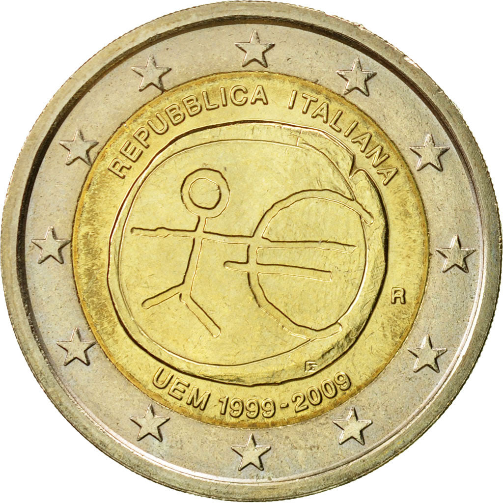 Italia, 2 Euro, EMU, 2009, MBC, Bimetálico