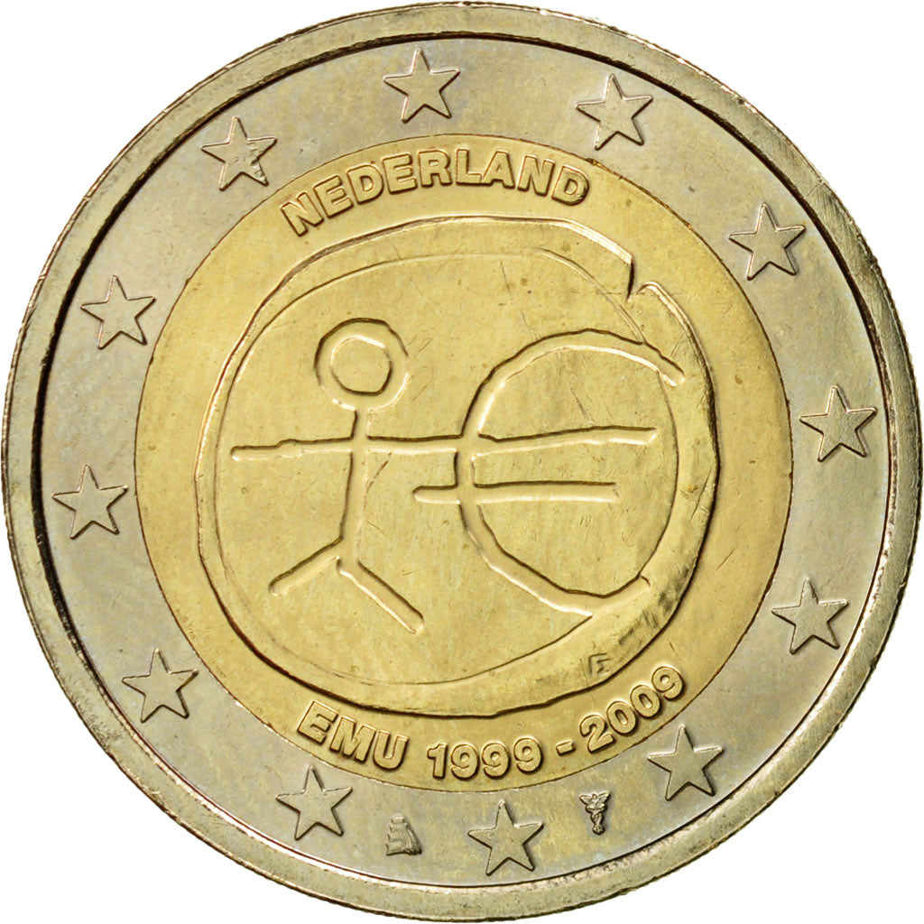 Nederland, 2 Euro, EMU, 2009, ZF, Bi-Metallic