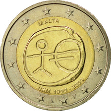 Malta, 2 Euro, 10 Jahre Euro, 2009, AU(55-58), Bi-Metallic, KM:134