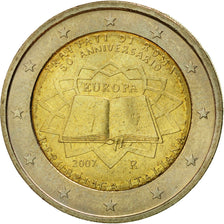 Italy, 2 Euro, Traité de Rome 50 ans, 2007, AU(55-58), Bi-Metallic