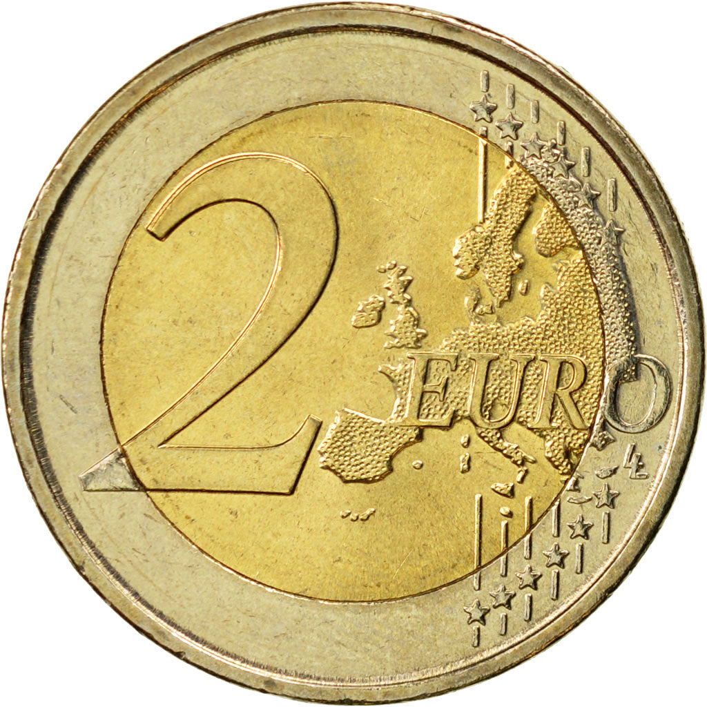 Greece, 2 Euro, Traité de Rome 50 ans, 2007, AU(55-58), Bi-Metallic