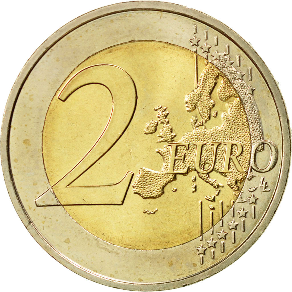 France, 2 Euro, Traité de Rome 50 ans, 2007, MS(60-62), Bi-Metallic