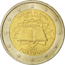 Portugal, 2 Euro, Traité de Rome 50 ans, 2007, MS(60-62), Bi-Metallic, KM:771