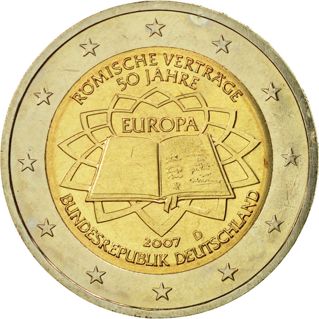 Alemania, 2 Euro, Traité de Rome 50 ans, 2007, SC, Bimetálico