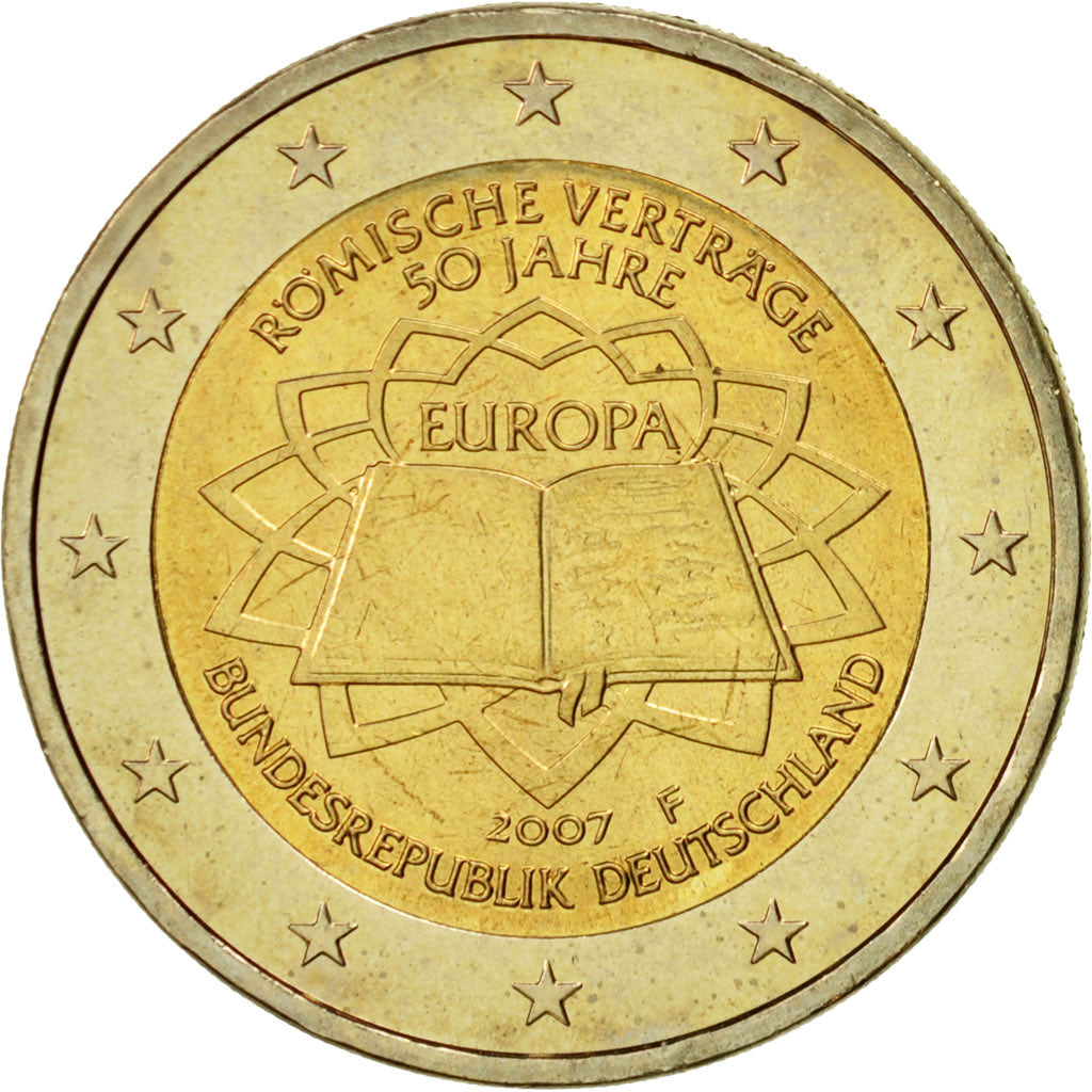 Duitsland, 2 Euro, Traité de Rome 50 ans, 2007, UNC-, Bi-Metallic