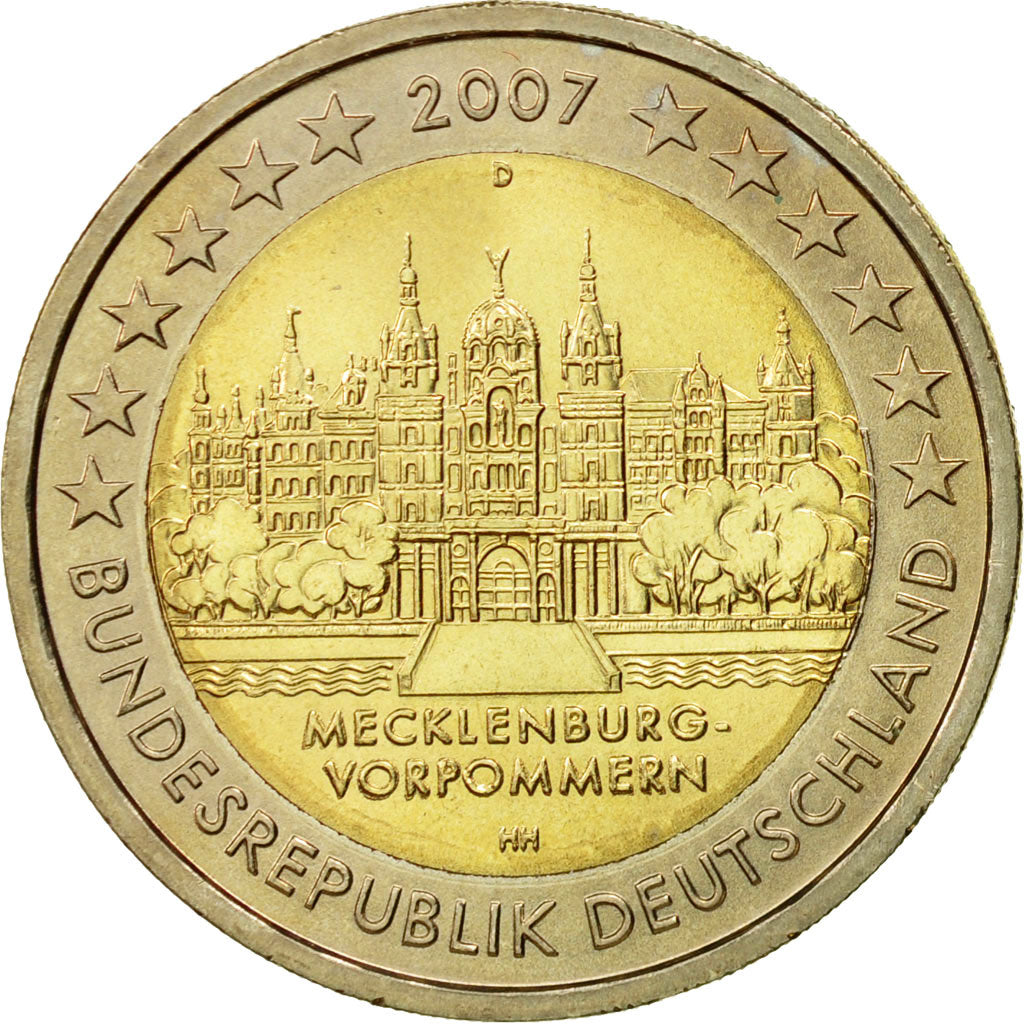 GERMANY - FEDERAL REPUBLIC, 2 Euro, 2007, MS(63), Bi-Metallic, KM:260