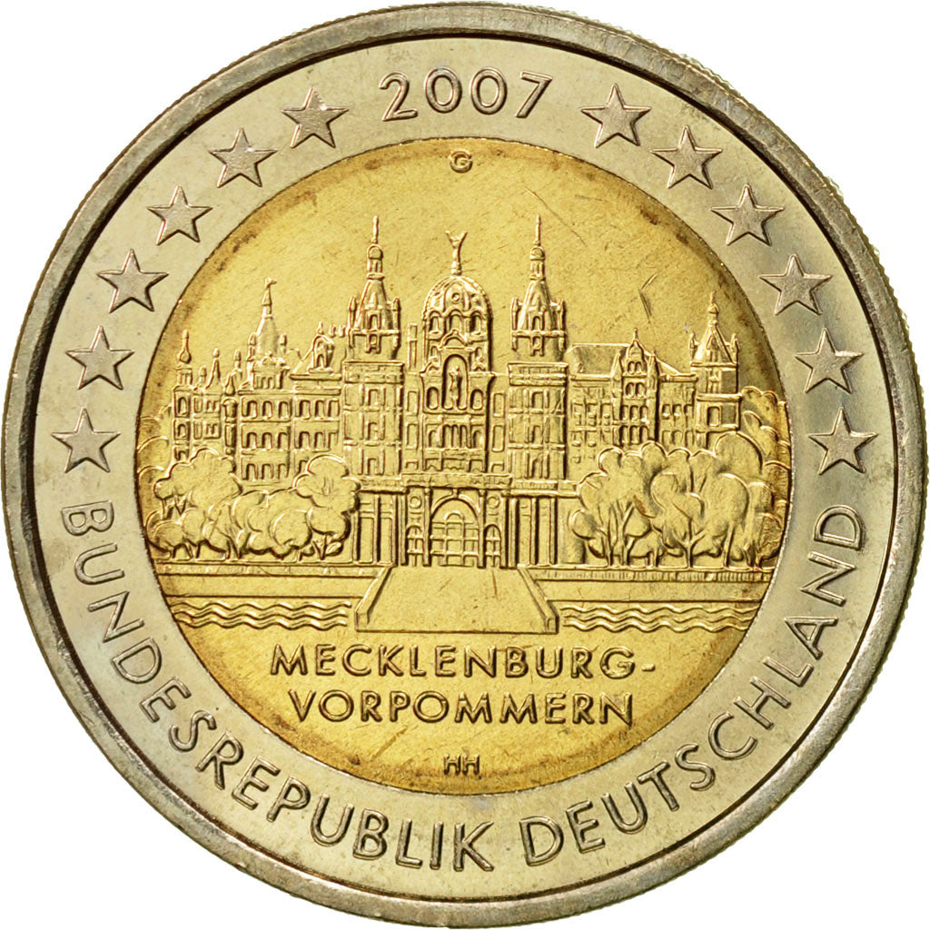 GERMANY - FEDERAL REPUBLIC, 2 Euro, 2007, MS(63), Bi-Metallic, KM:260
