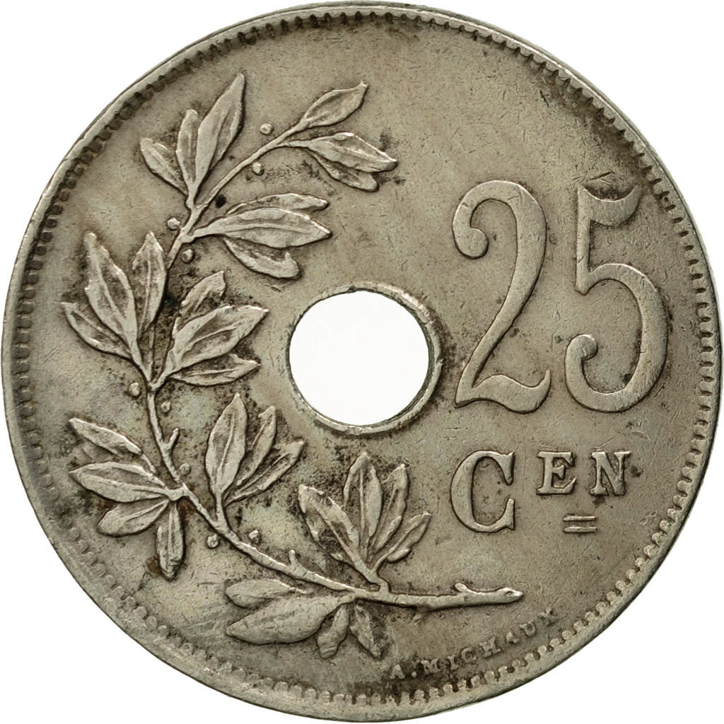 Coin, Belgium, 25 Centimes, 1922, EF(40-45), Copper-nickel, KM:69