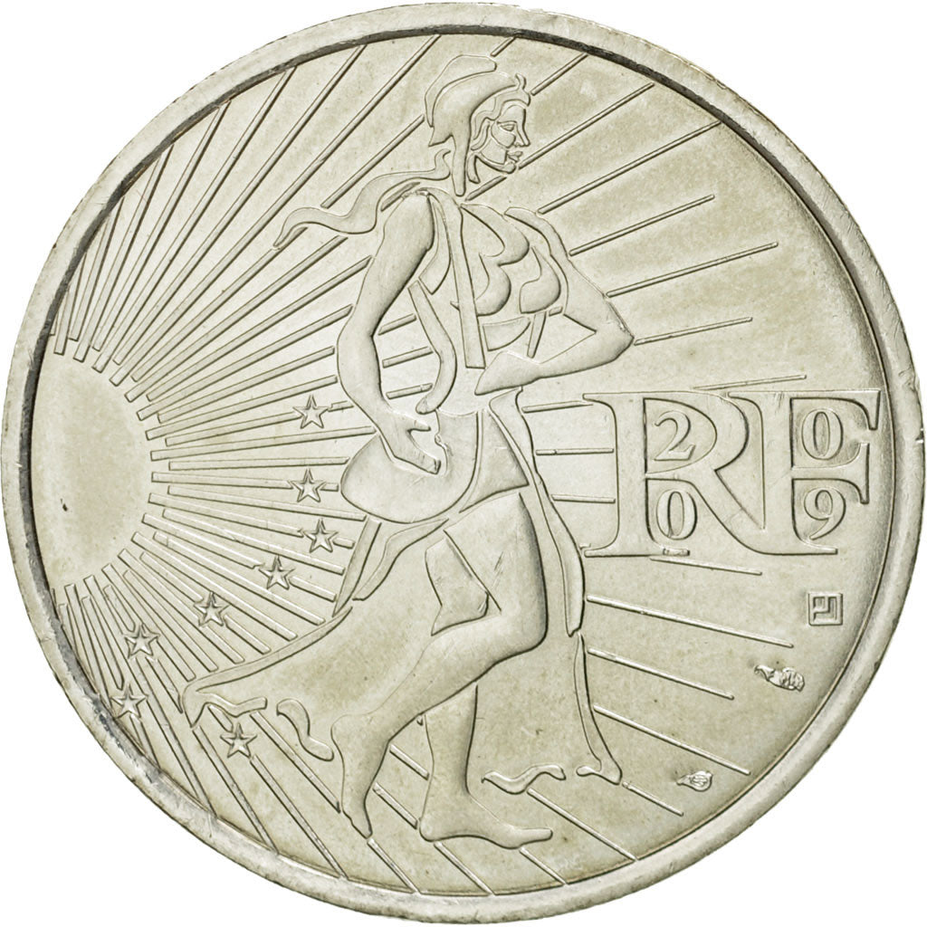 Francia, 10 Euro, Semeuse, 2009, SC, Plata