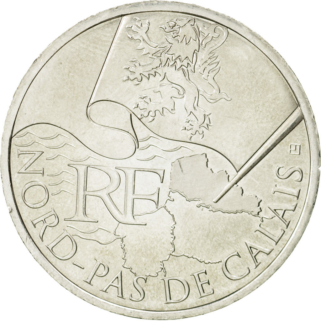 Coin, France, 10 Euro, Nord-Pas de Calais, 2010, MS(60-62), Silver, KM:1664