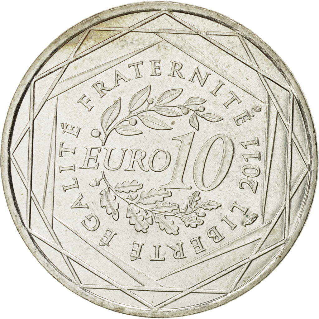 Moneta, Francia, 10 Euro, Rhone-Alpes, 2011, SPL, Argento, KM:1751