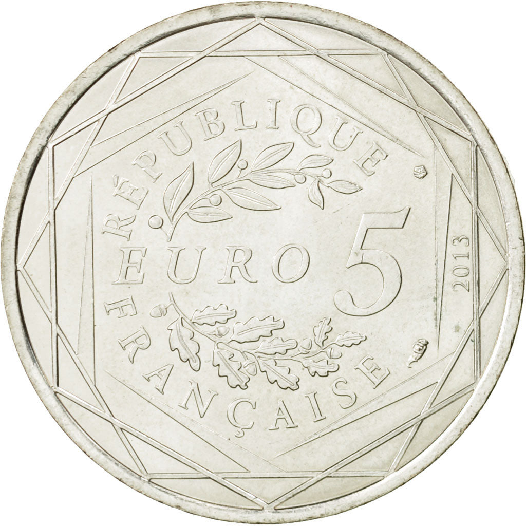 Moneda, Francia, 5 Euro, Fraternité, 2013, SC, Plata