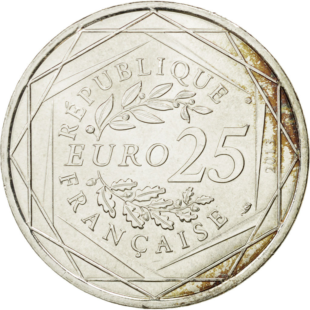 Munten, Frankrijk, 25 Euro, Respect, 2013, UNC-, Zilver