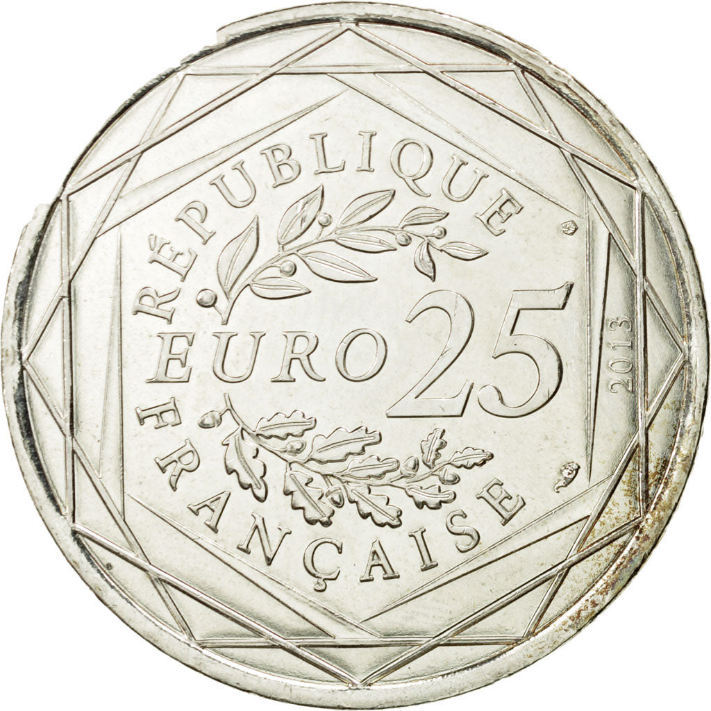 Coin, France, 25 Euro, Justice, 2013, MS(63), Silver