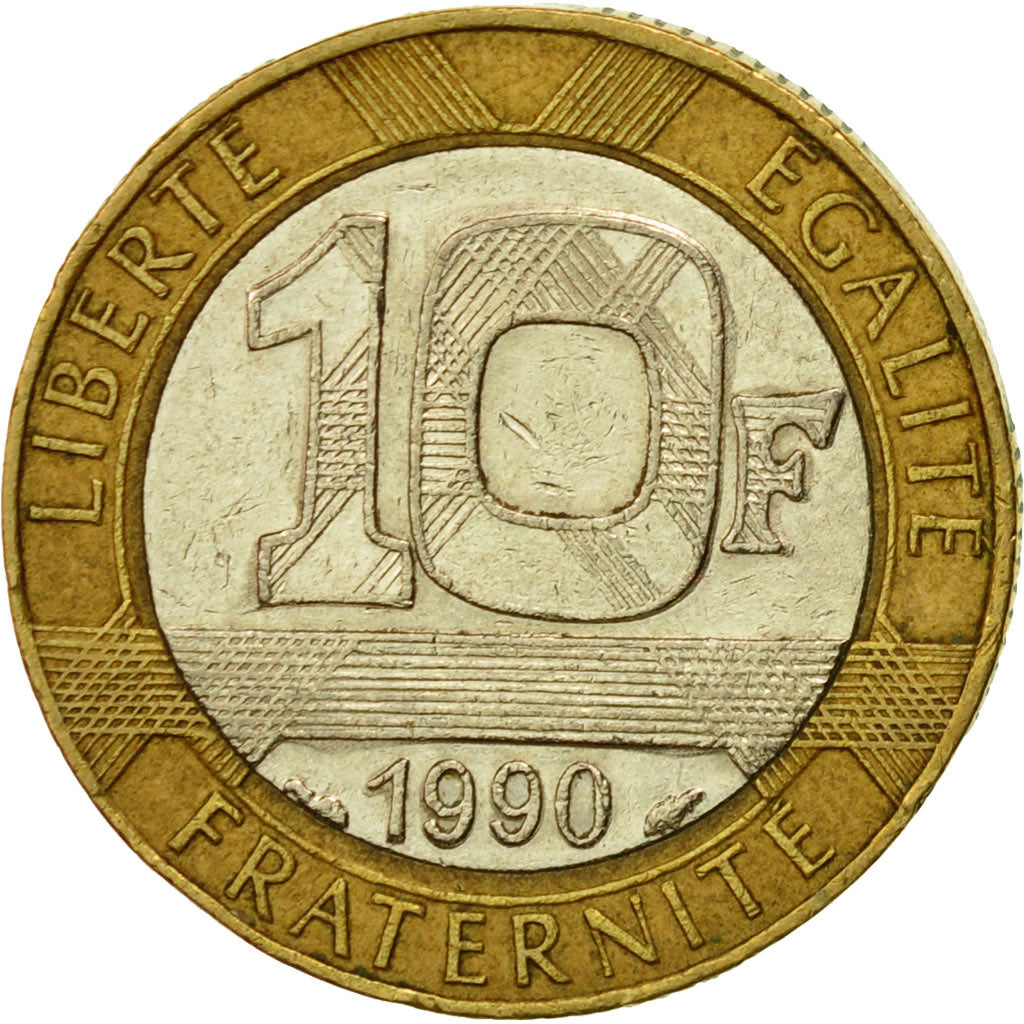 Coin, France, Génie, 10 Francs, 1990, Paris, EF(40-45), Bi-Metallic, KM:964.1