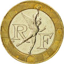 Coin, France, Génie, 10 Francs, 1992, Paris, AU(55-58), Bi-Metallic, KM:964.1