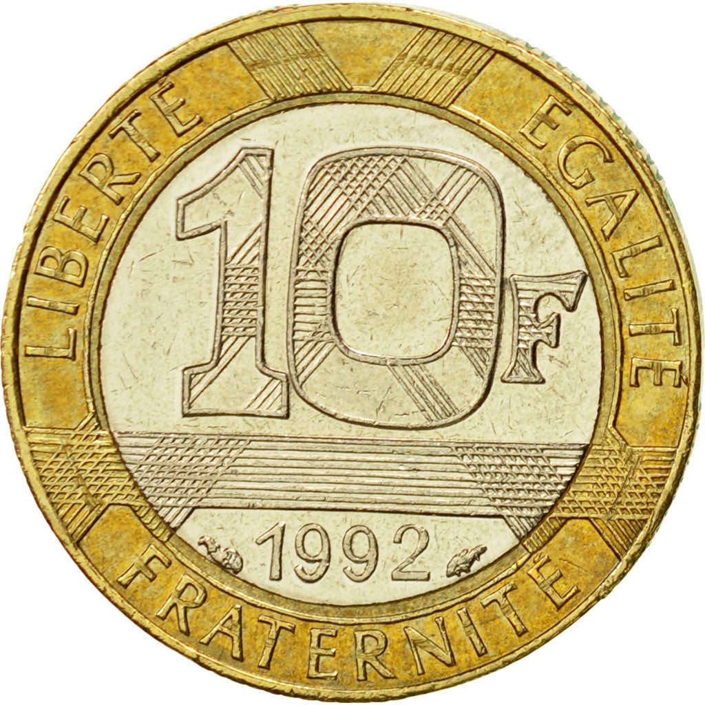 Munten, Frankrijk, Génie, 10 Francs, 1992, Paris, PR, Bi-Metallic, KM:964.1