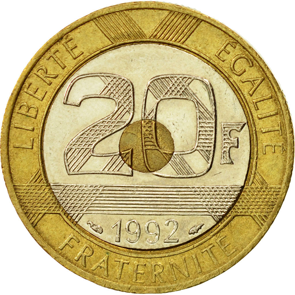 Coin, France, Mont Saint Michel, 20 Francs, 1992, Paris, MS(60-62)
