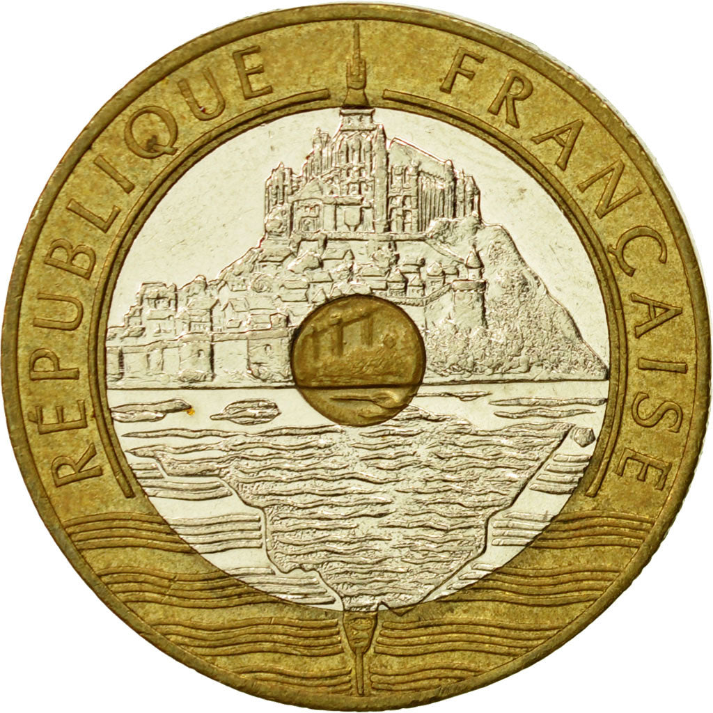 Coin, France, Mont Saint Michel, 20 Francs, 1992, Paris, AU(50-53)