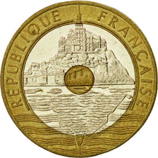 Coin, France, Mont Saint Michel, 20 Francs, 1992, Paris, AU(50-53)