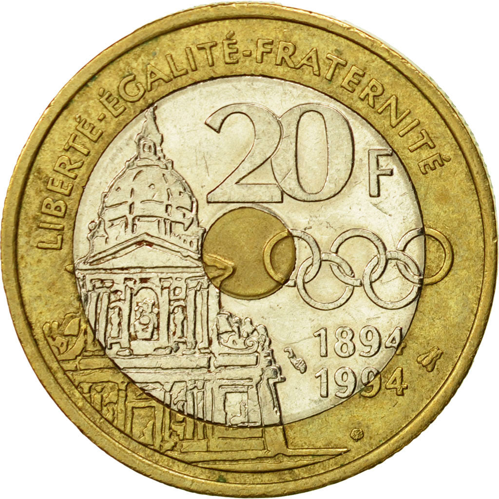 Monnaie, France, Pierre de Coubertin, 20 Francs, 1994, Paris, TTB+