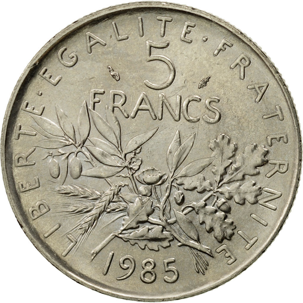 Coin, France, Semeuse, 5 Francs, 1985, Paris, MS(63), Nickel Clad Copper-Nickel