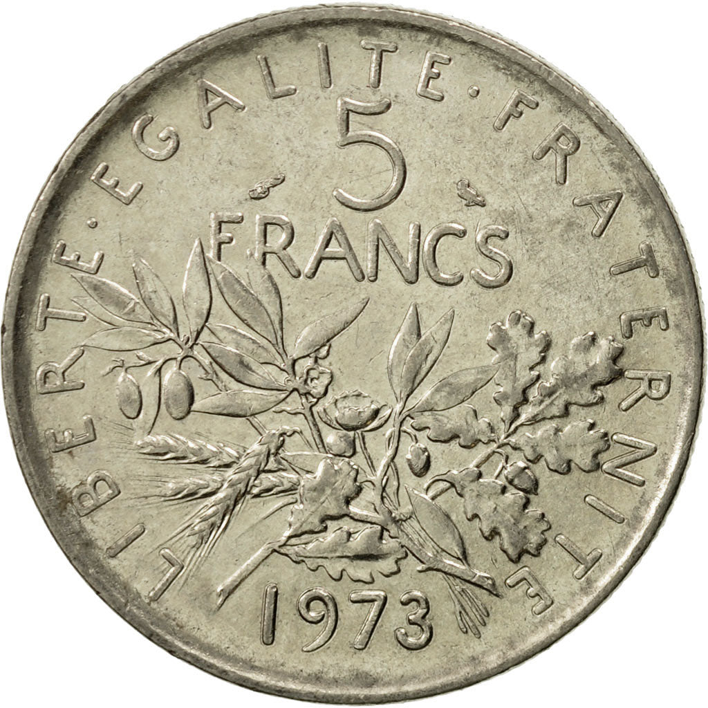 Coin, France, Semeuse, 5 Francs, 1973, Paris, MS(60-62), Nickel Clad
