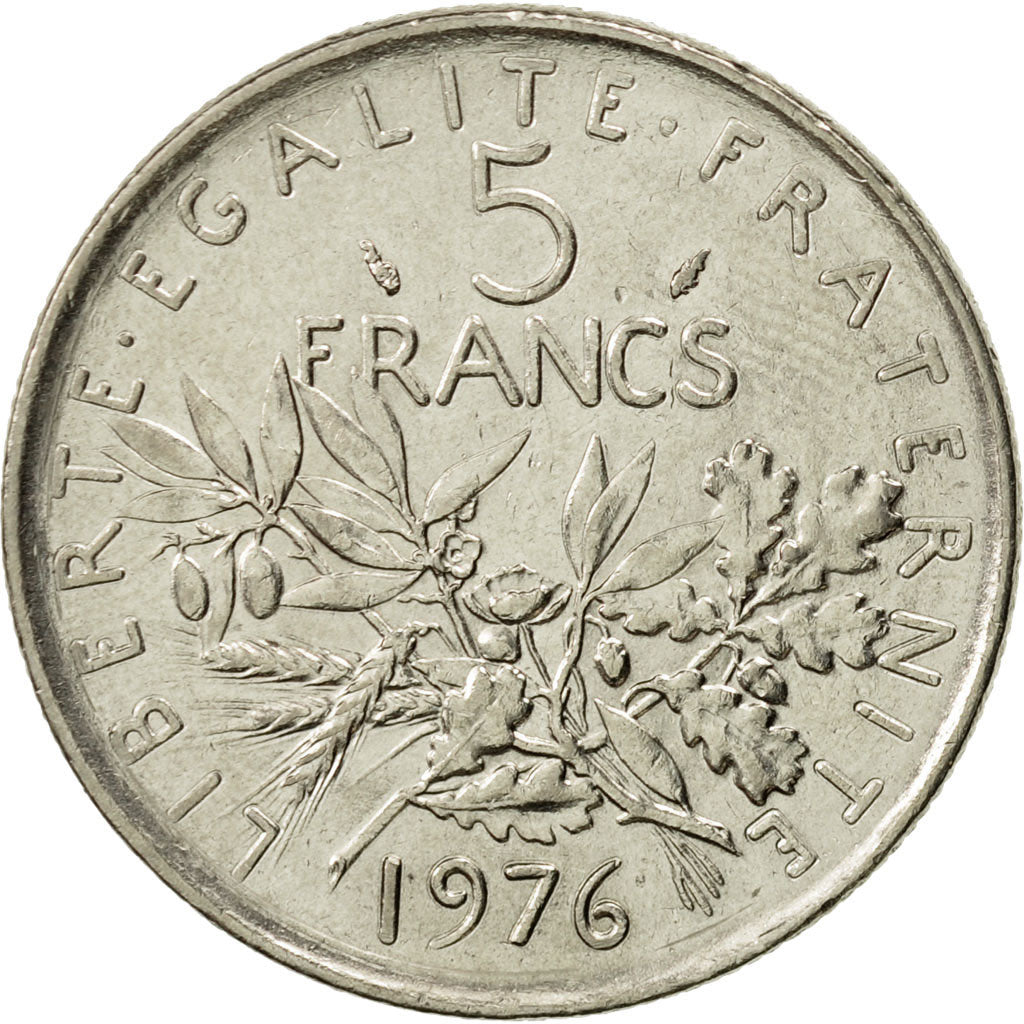 Moneta, Francia, Semeuse, 5 Francs, 1976, Paris, SPL, Nichel placcato