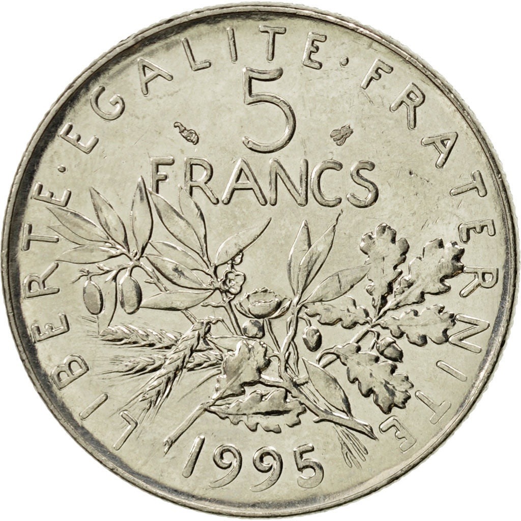 Coin, France, Semeuse, 5 Francs, 1995, Paris, MS(63), Nickel Clad Copper-Nickel