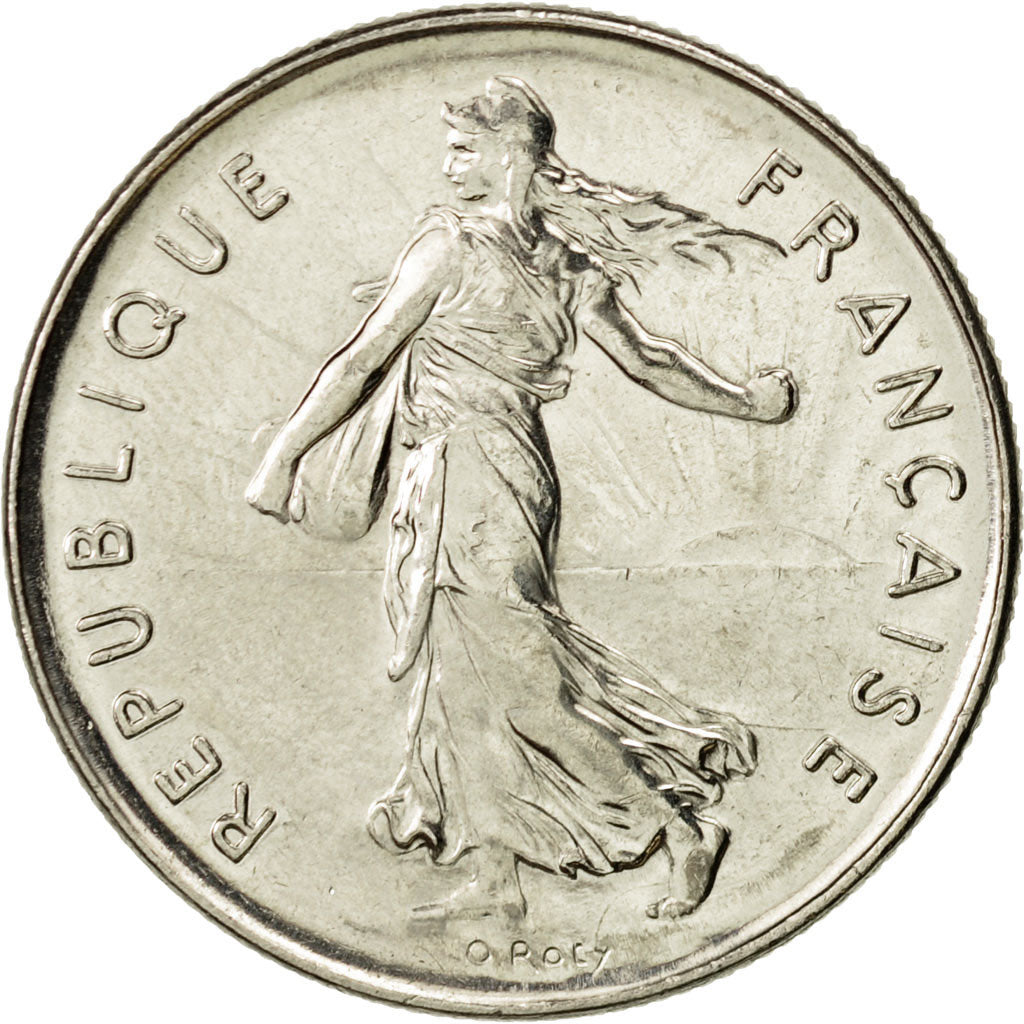 France, Semeuse, 5 Francs, 1988, Paris, MS(63), Nickel Clad Copper-Nickel