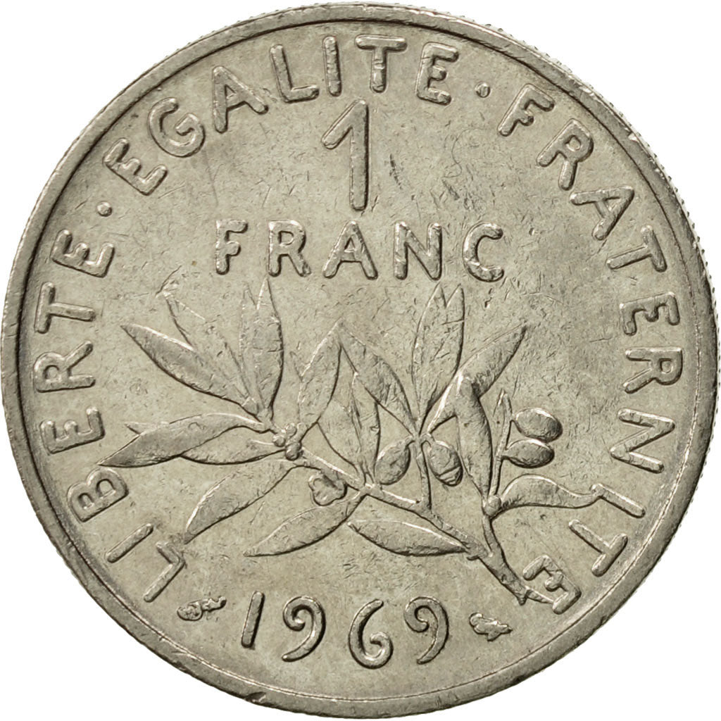 Coin, France, Semeuse, Franc, 1969, Paris, EF(40-45), Nickel, KM:925.1