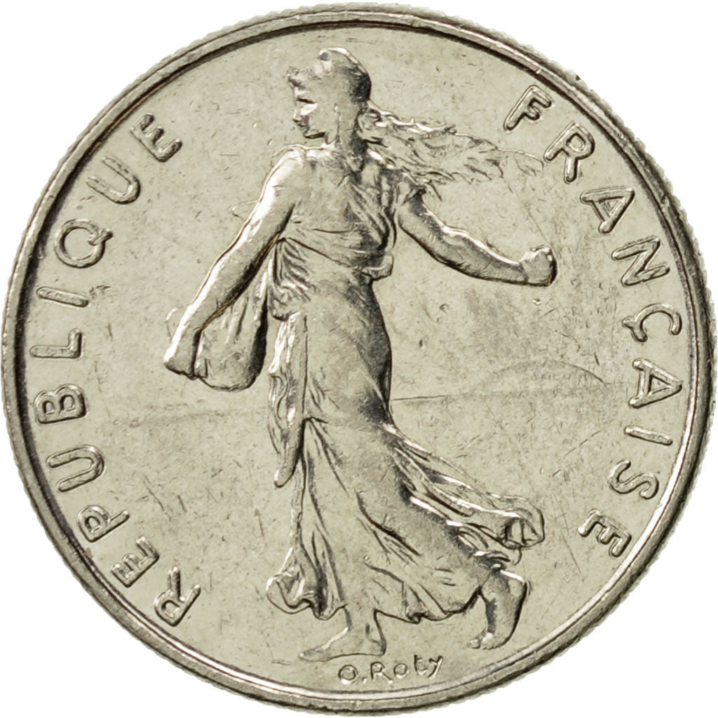 Moneda, Francia, Semeuse, 1/2 Franc, 1985, Paris, MBC+, Níquel, KM:931.1