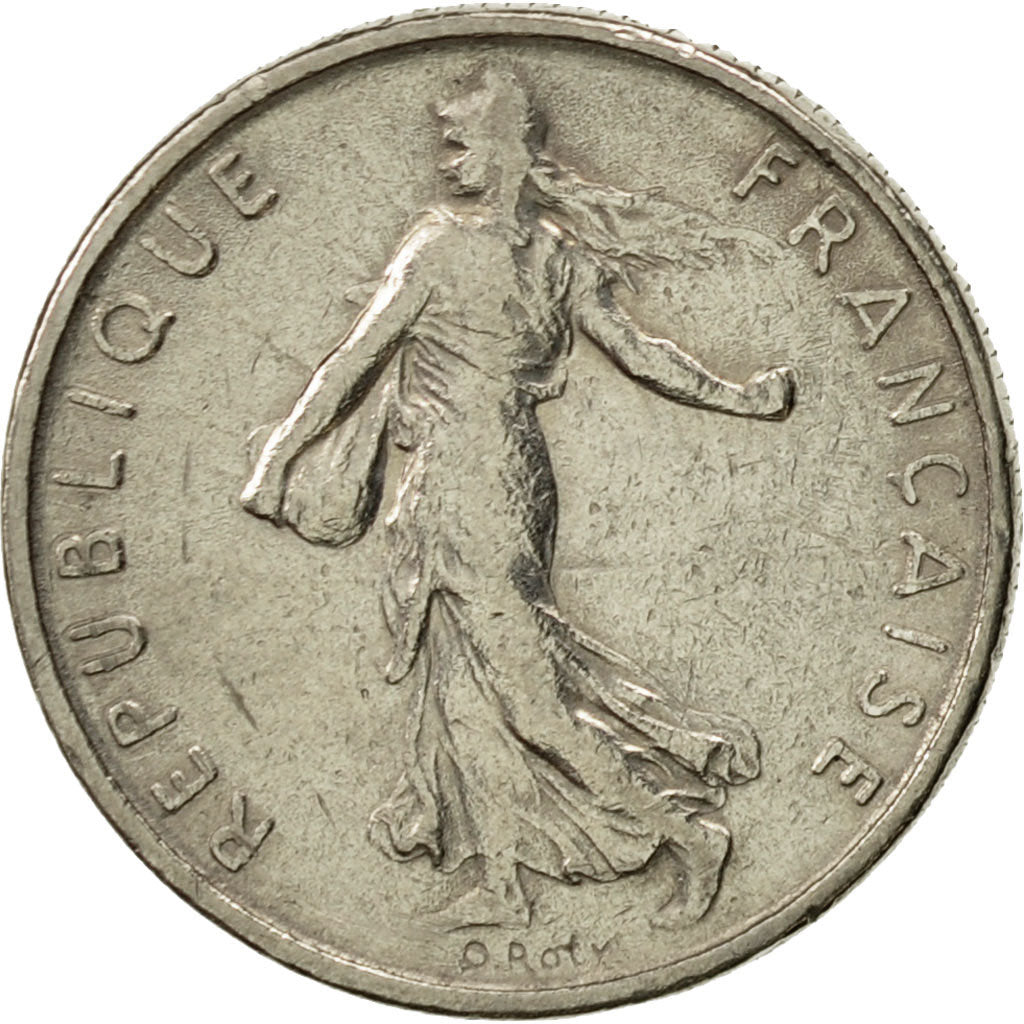 Moneta, Francja, Semeuse, 1/2 Franc, 1971, Paris, AU(50-53), Nikiel, KM:931.1