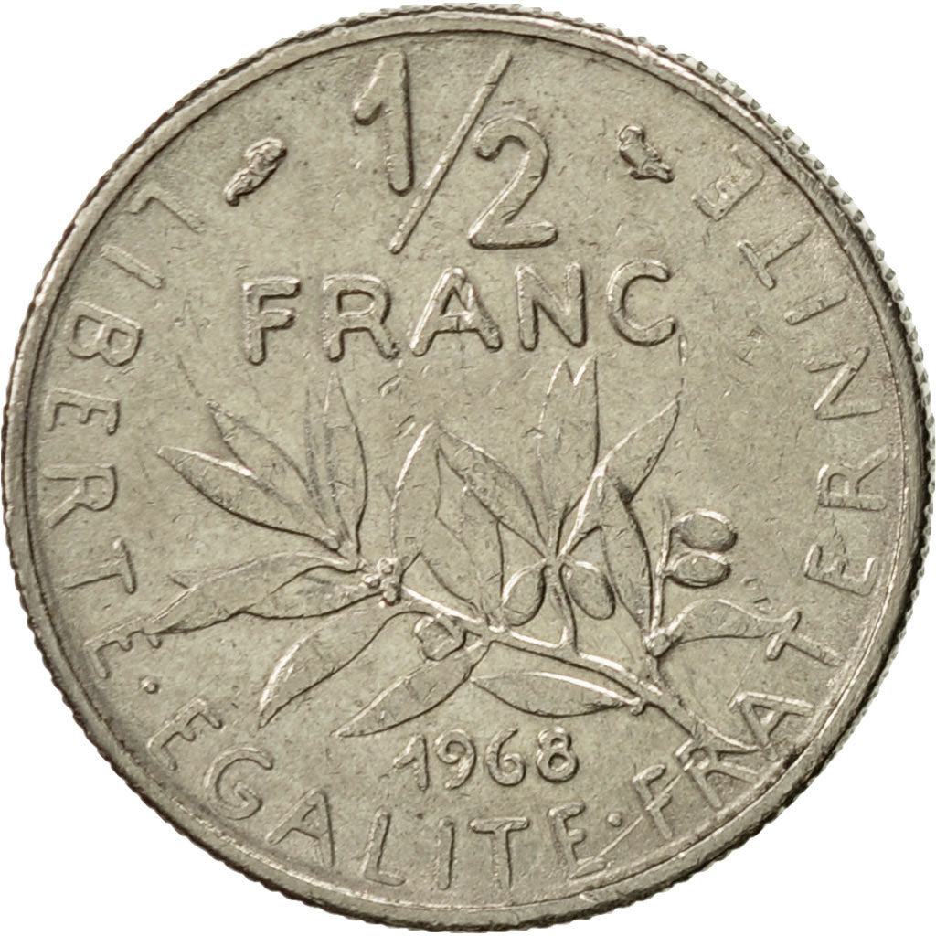 Monnaie, France, Semeuse, 1/2 Franc, 1968, Paris, TTB+, Nickel, KM:931.1