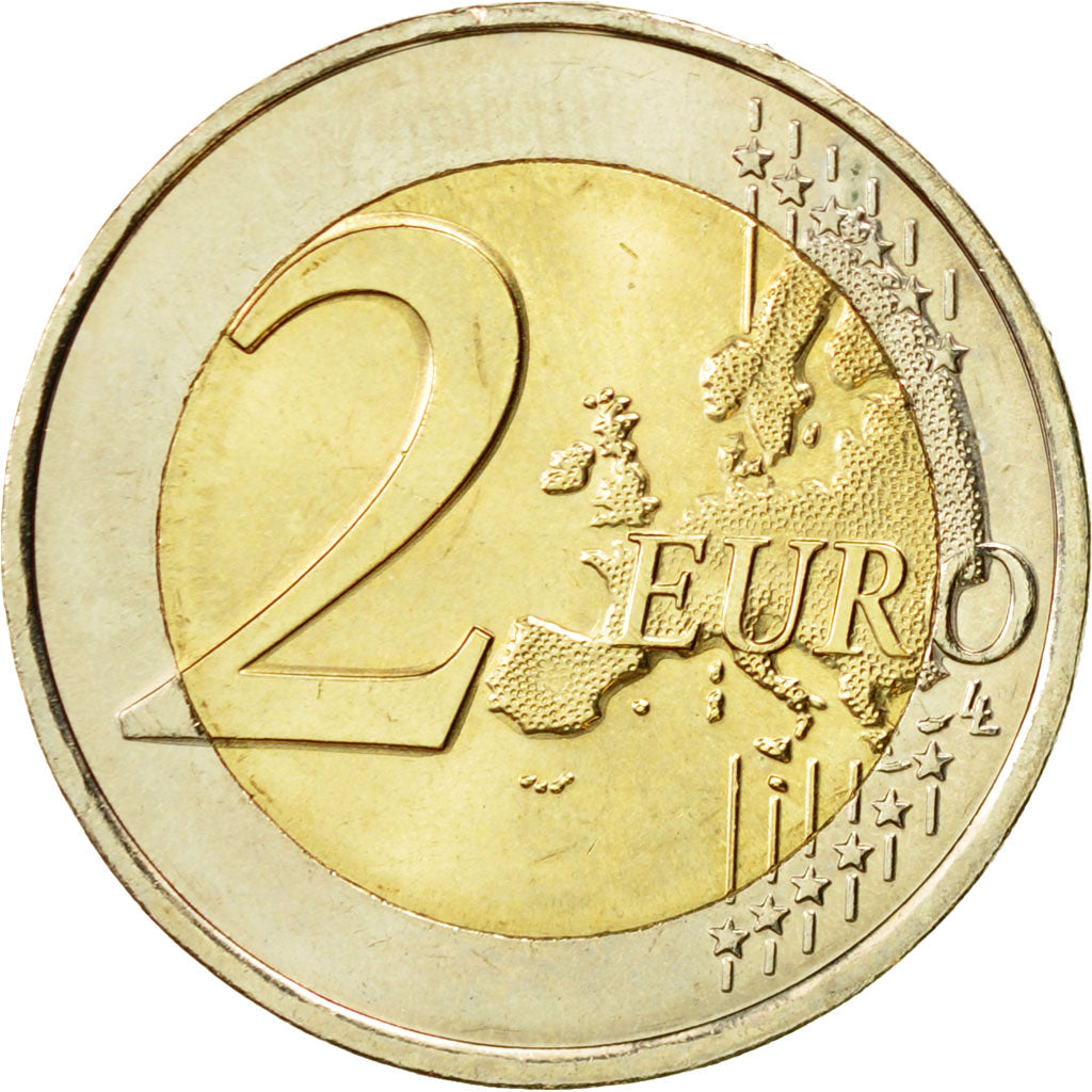 Coin, France, 2 Euro, Baron Pierre Coubertin, 2013, MS(63), Bi-Metallic, KM:2102