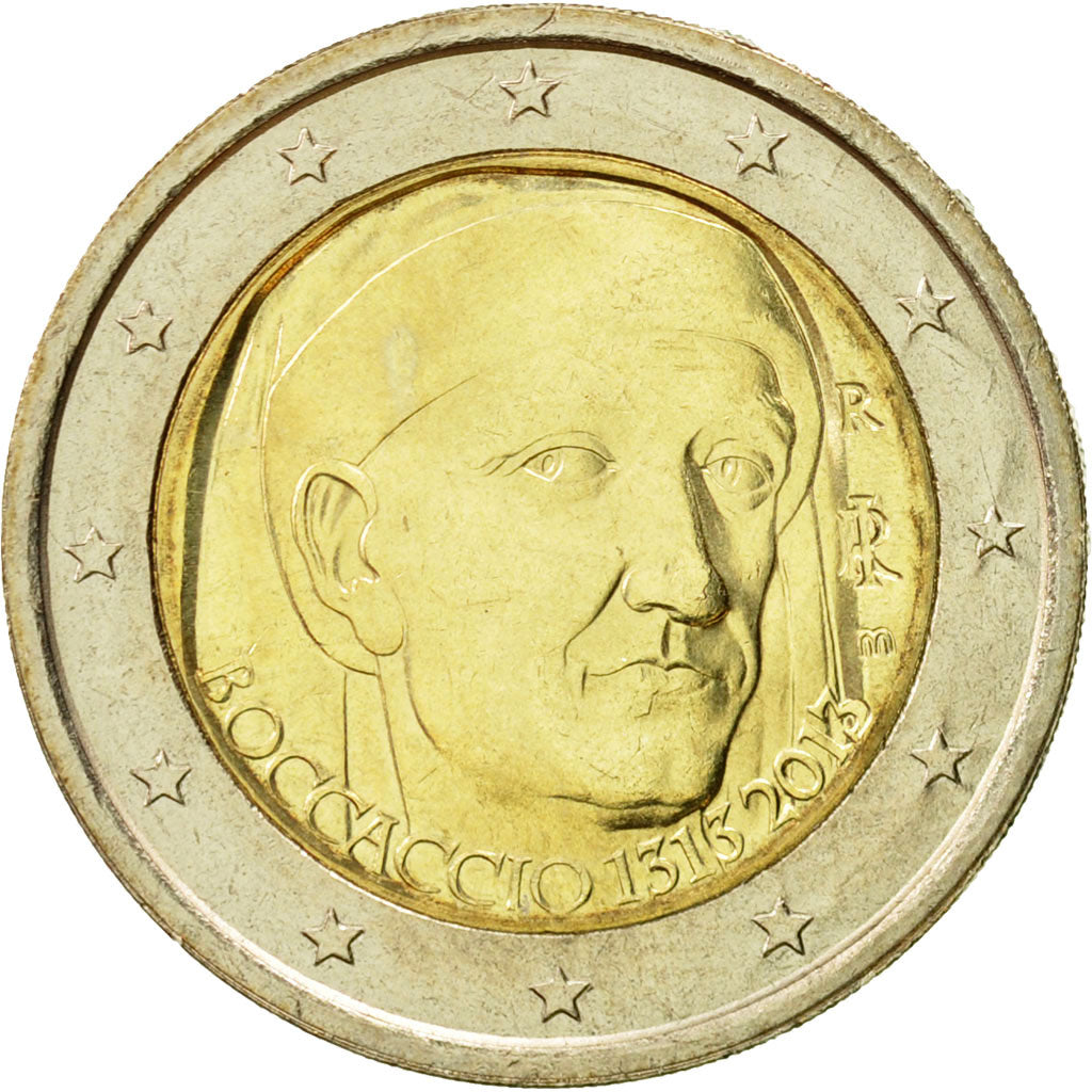 Italia, 2 Euro, Boccaccio, 2013, SC, Bimetálico