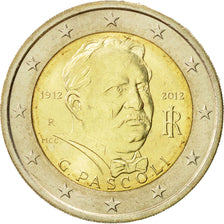 Italia, 2 Euro, Giovanni Pascoli, 2012, EBC+, Bimetálico, KM:355