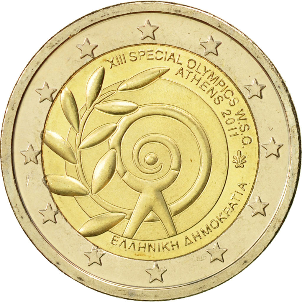 Griechenland, 2 Euro, Olympics Athens, 2011, UNZ, Bi-Metallic, KM:239