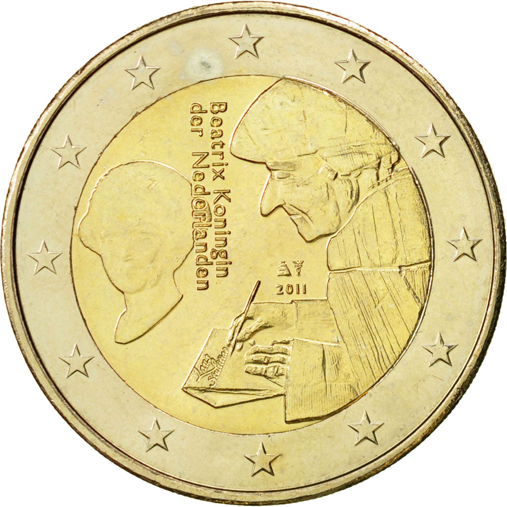 Países Bajos, 2 Euro, Erasme, 2011, SC, Bimetálico, KM:298