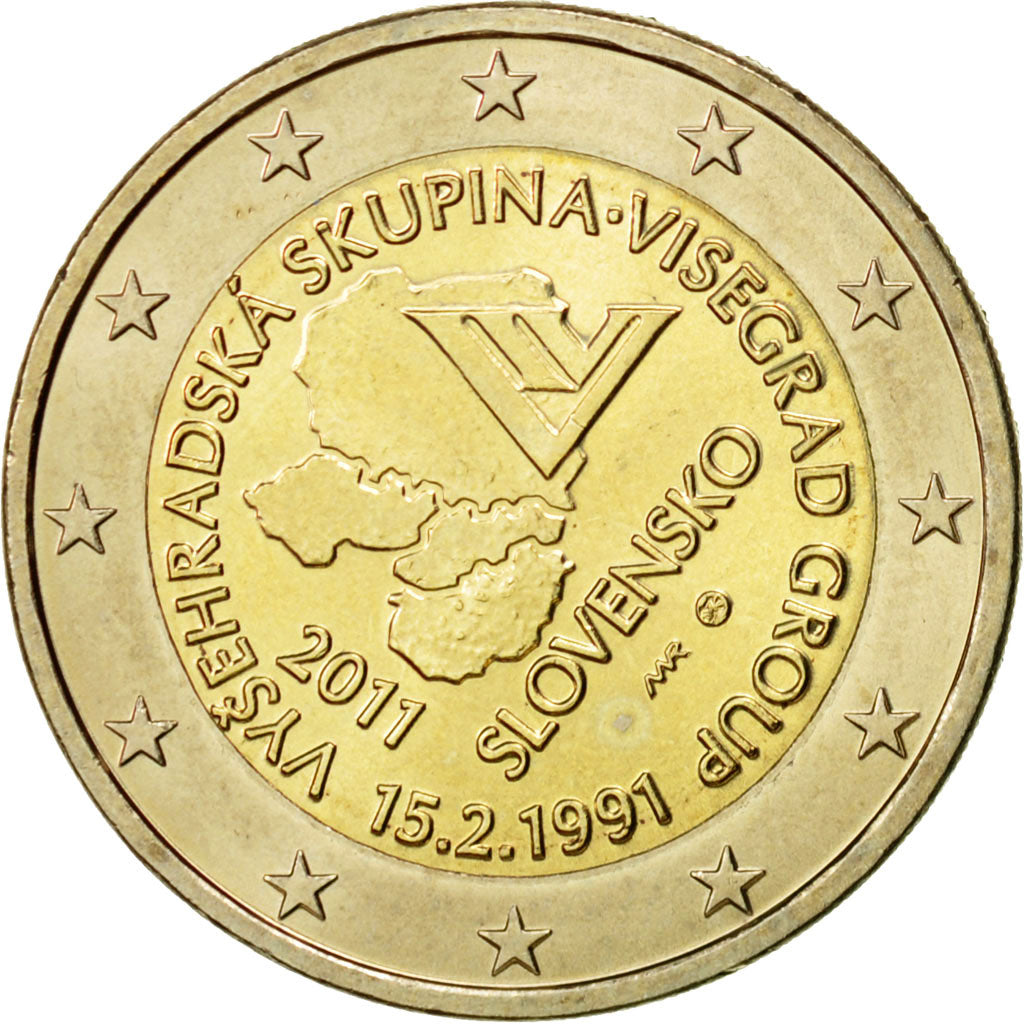 Slovakia, 2 Euro, Visegrad, 2011, MS(63), Bi-Metallic, KM:114