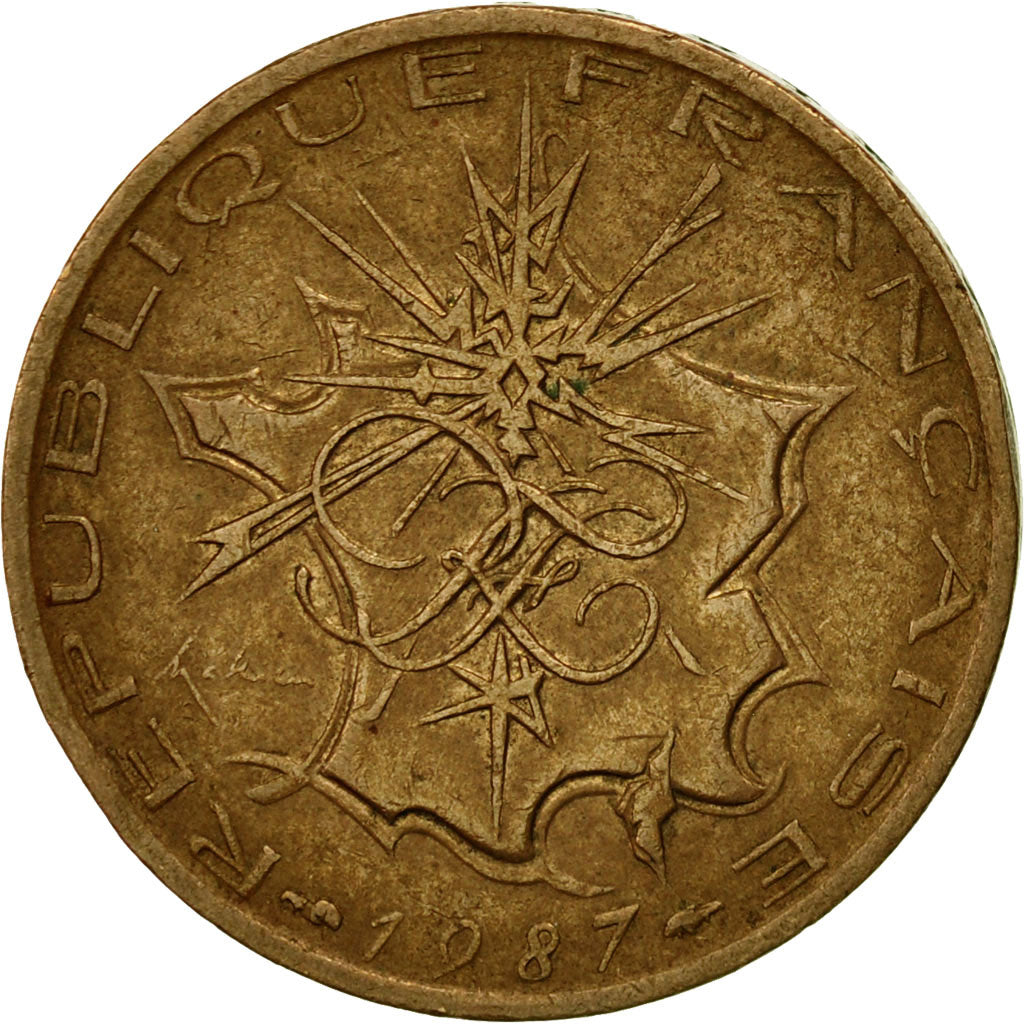 Moneta, Francia, Mathieu, 10 Francs, 1987, Paris, BB, Nichel-ottone, KM:940